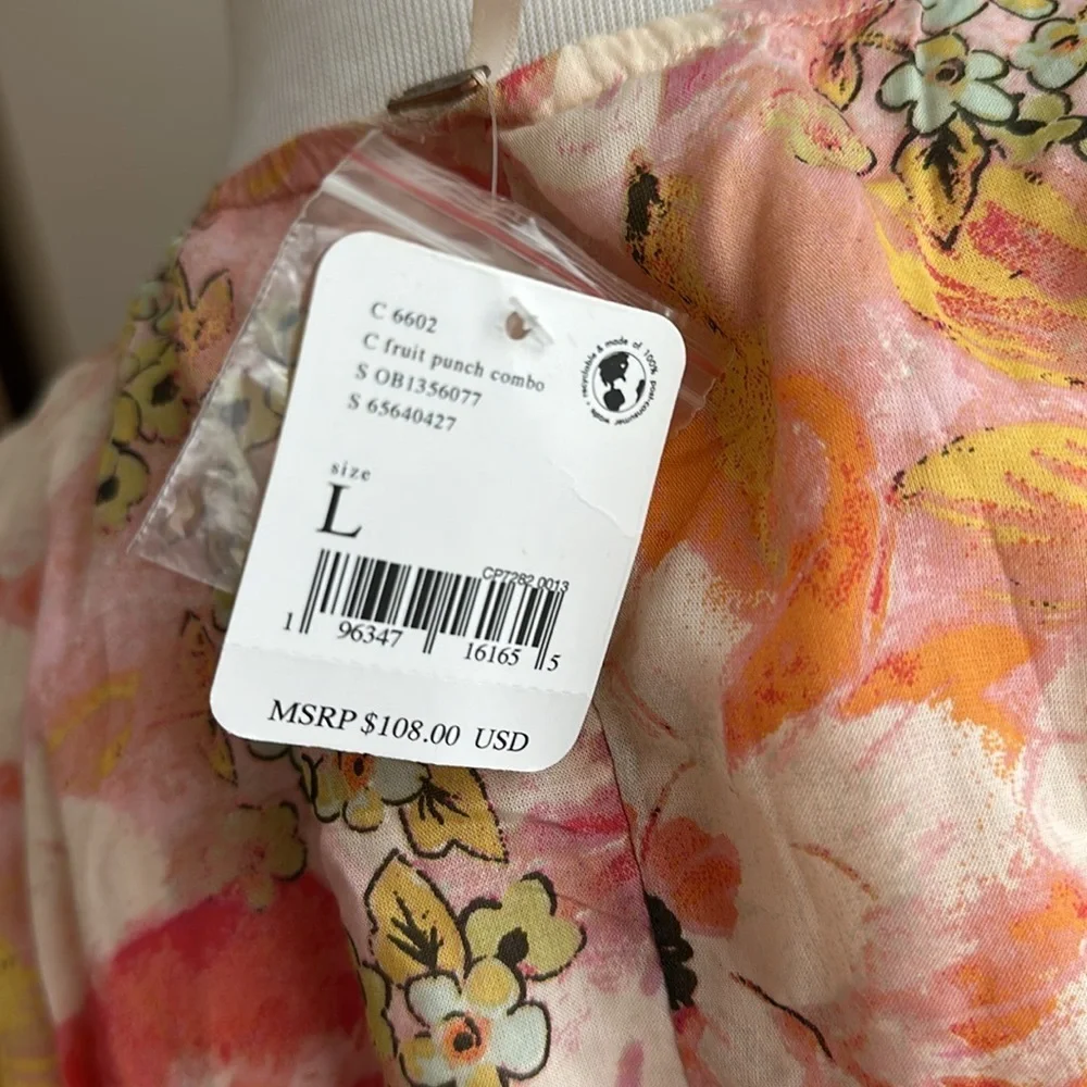 Free People Floral Mini Dress in Pink and Orange - Picture 8 of 9